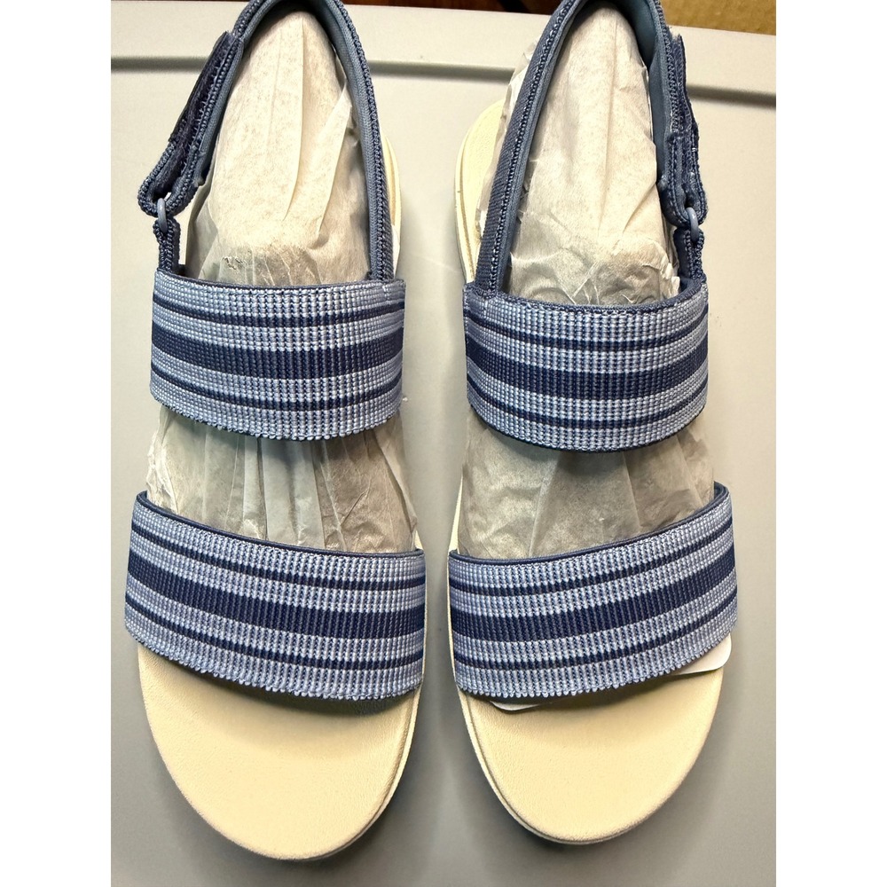 Easy Spirit Womens Blue Striped Slingback Walking Sandals Size 7.5M